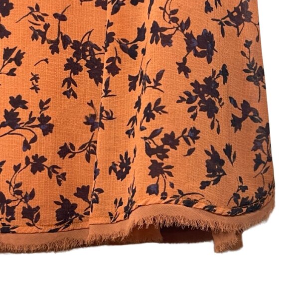 KIMCHI BLUE | Rust Orange Long Sleeve Floral Above the Knee Shift Dress | Size S - Picture 5 of 14